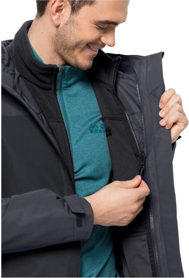 Jack Wolfskin Functioneel 3-in-1-jack TAUBENBERG 3IN1 JKT M 3in1 waterdicht winddicht overgangsjas - Foto 5