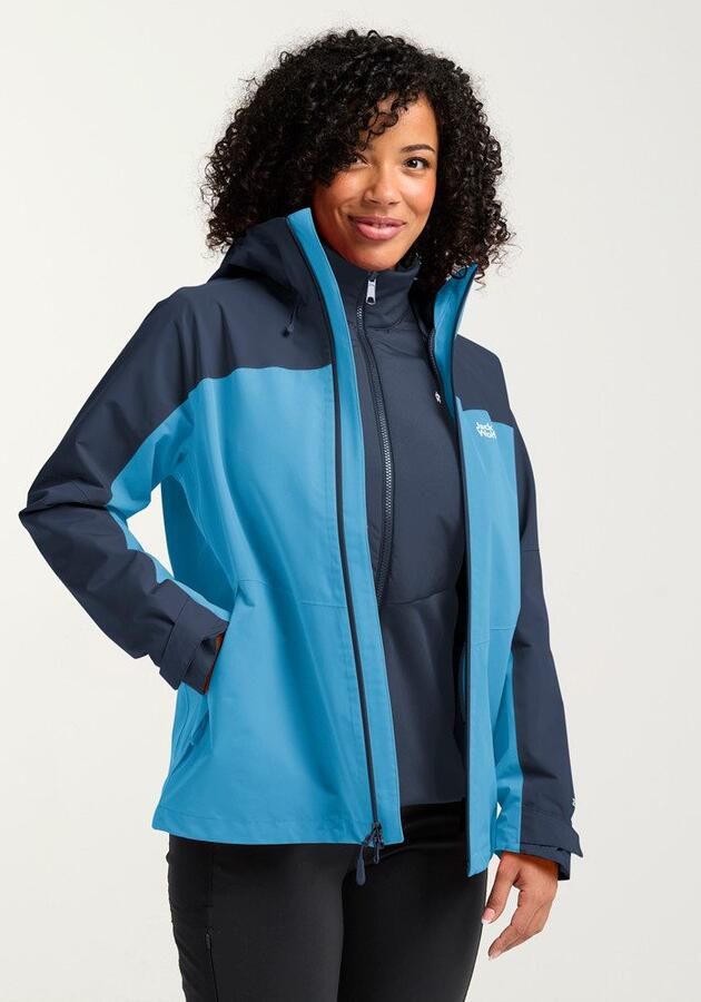 Jack Wolfskin Wild Places 3in1 Jacket Women Waterdicht 3-in-1 jack Dames XXL sky blue Sky Blue - Foto 12