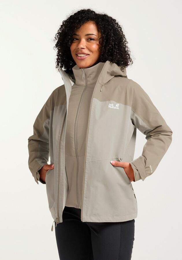 Jack Wolfskin Wild Places 3in1 Jacket Women Waterdicht 3-in-1 jack Dames XXL pale sand pale sand - Foto 13