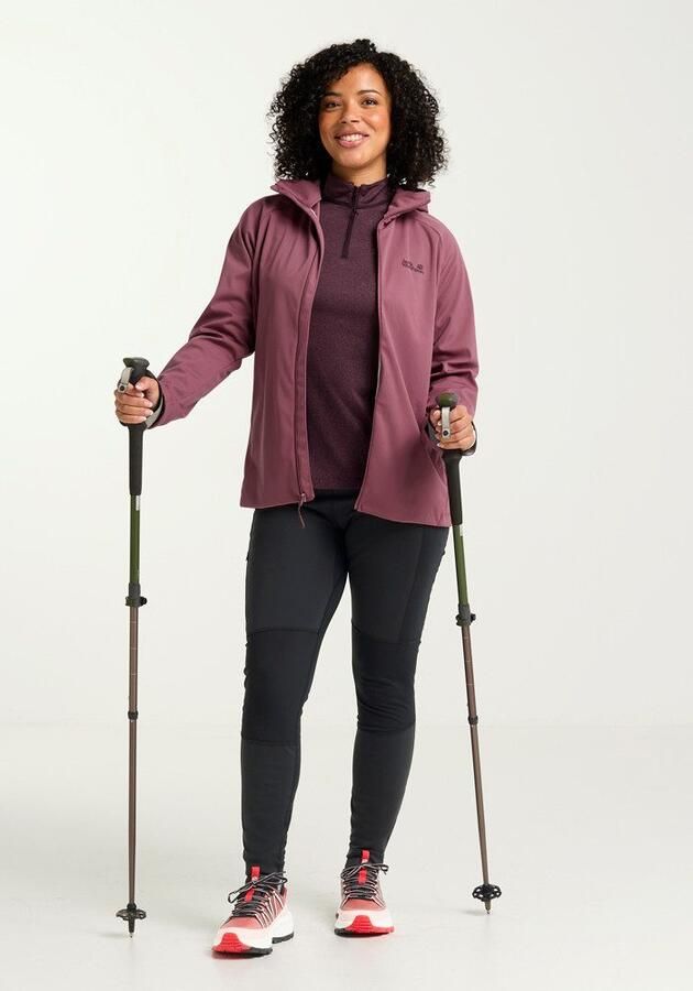 Jack Wolfskin Hike With Me Hoody Women Softshelljack Dames XXL raisin - Foto 4