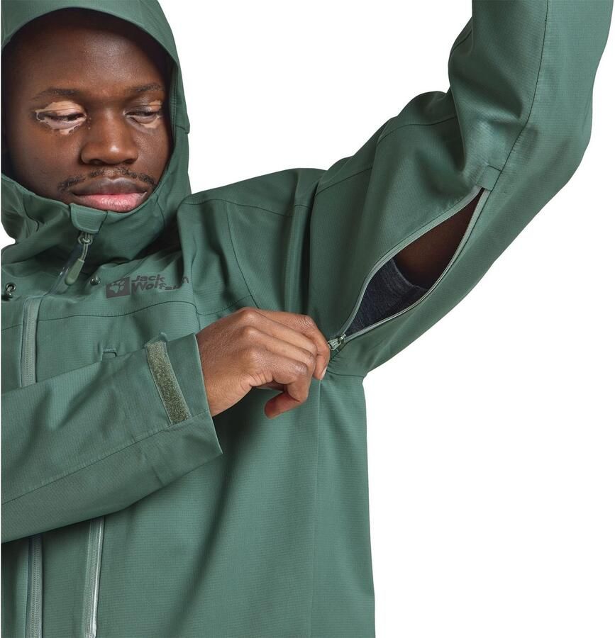 Jack Wolfskin Kammweg 3L Jacket Men Hardshell trekking-regenjack Heren XXL hedge green Hedge Green