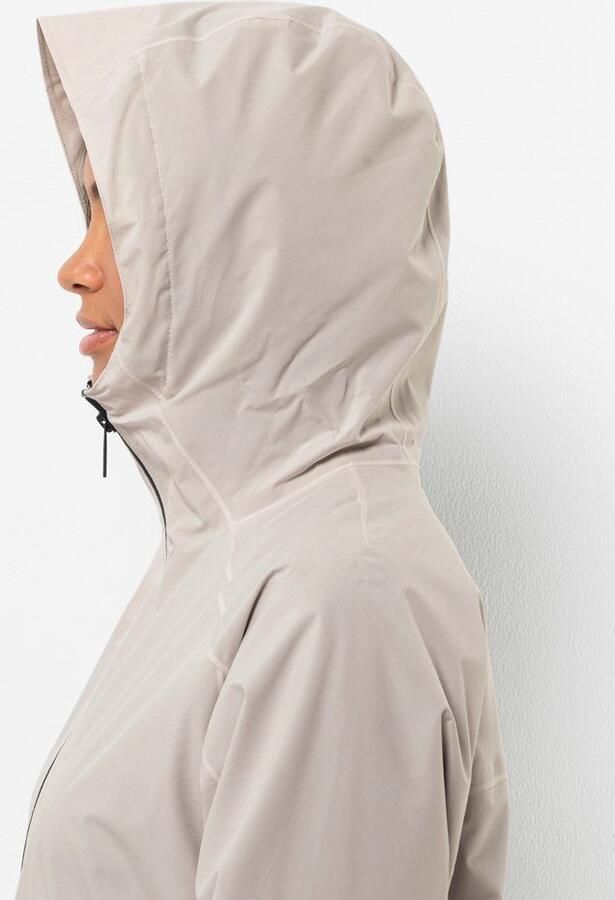 Jack Wolfskin Mainkai Long Jacket Women Regenjack Dames XXL sea shell Sea Shell - Foto 5