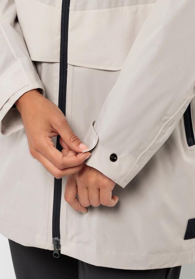 Jack Wolfskin Mainkai Long Jacket Women Regenjack Dames XXL sea shell Sea Shell - Foto 3