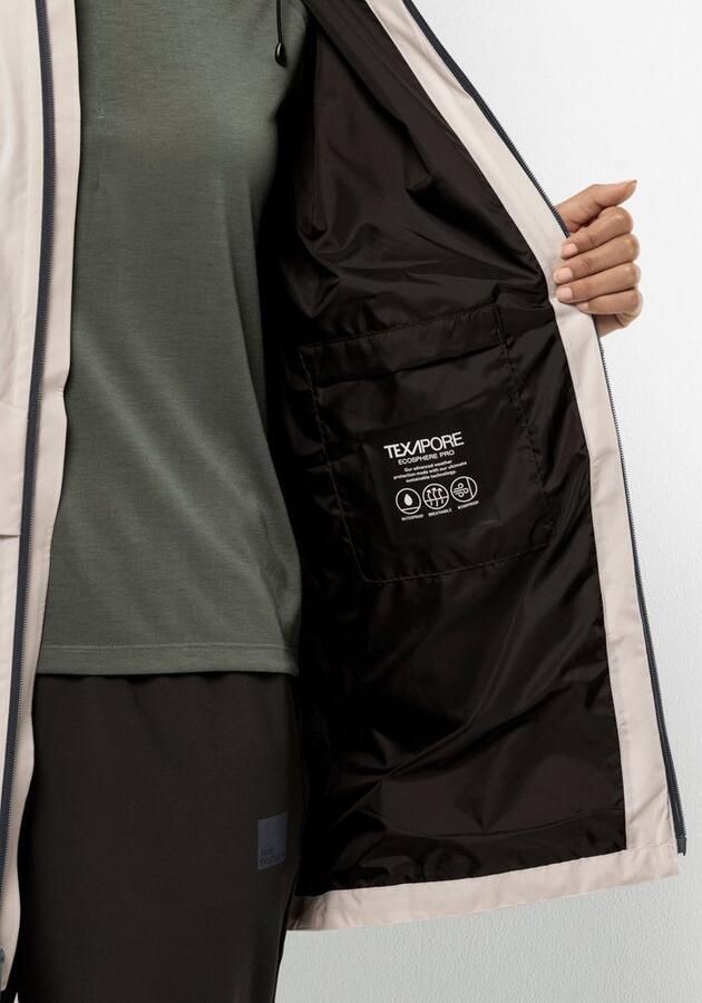 Jack Wolfskin Mainkai Long Jacket Women Regenjack Dames XXL sea shell Sea Shell - Foto 4