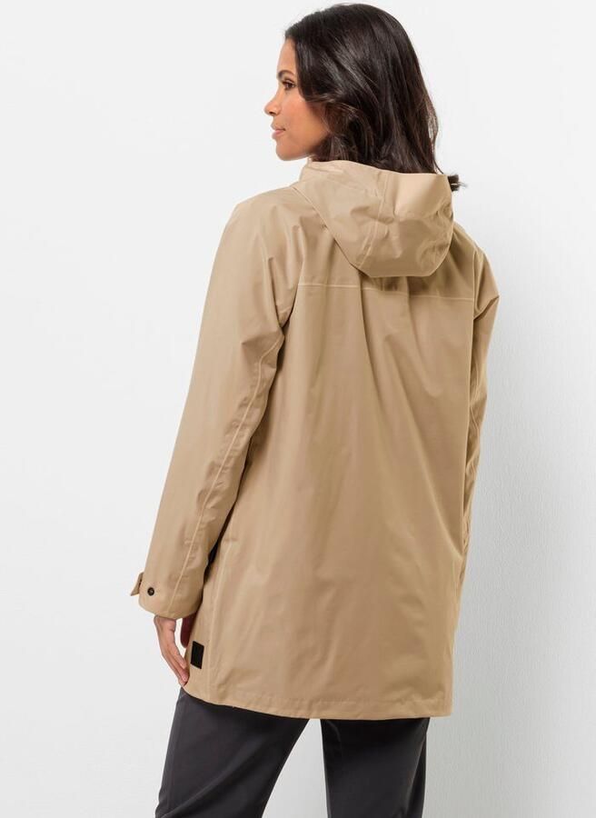 Jack Wolfskin Mainkai Long Jacket Women Regenjack Dames XXL sand storm sand storm