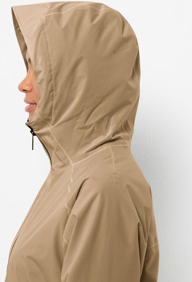 Jack Wolfskin Mainkai Long Jacket Women Regenjack Dames XXL sand storm sand storm - Foto 5