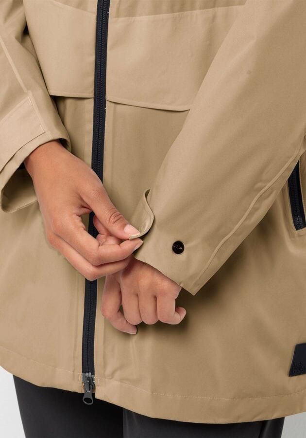 Jack Wolfskin Mainkai Long Jacket Women Regenjack Dames XXL sand storm sand storm - Foto 3