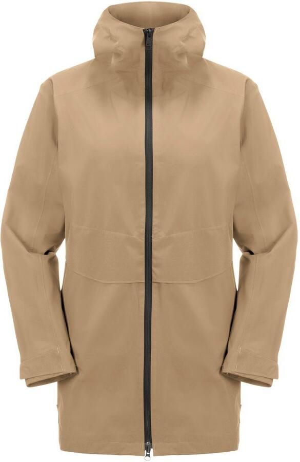 Jack Wolfskin Mainkai Long Jacket Women Regenjack Dames XXL sand storm sand storm - Foto 6