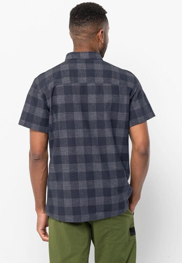 Jack Wolfskin Highlands Shirt Men Wandeloverhemd met korte mouwen Heren XXXL night blue checks Night Blue Checks - Foto 3