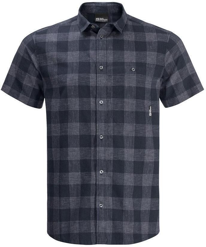 Jack Wolfskin Highlands Shirt Men Wandeloverhemd met korte mouwen Heren XXXL night blue checks Night Blue Checks - Foto 2