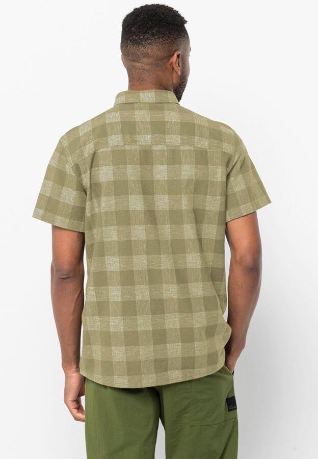 Jack Wolfskin Highlands Shirt Men Wandeloverhemd met korte mouwen Heren XXL bay leaf check Bay Leaf Check - Foto 3