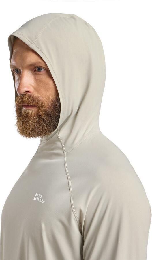 Jack Wolfskin Prelight Swift Hoody Men Functioneel shirt met lange mouwen met capuchon en zonnebescherming Heren XXL seal - Foto 7