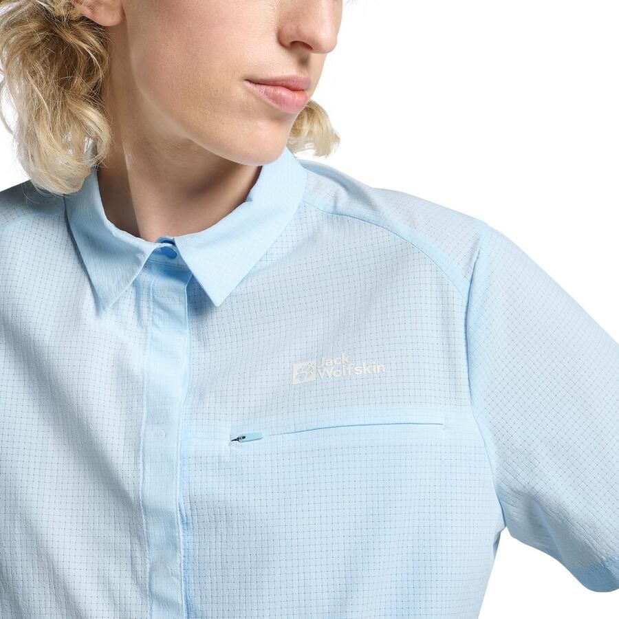 Jack Wolfskin Vandra S|S Shirt Women Wandeloverhemd met korte mouwen Dames 2XL ice blue Ice Blue