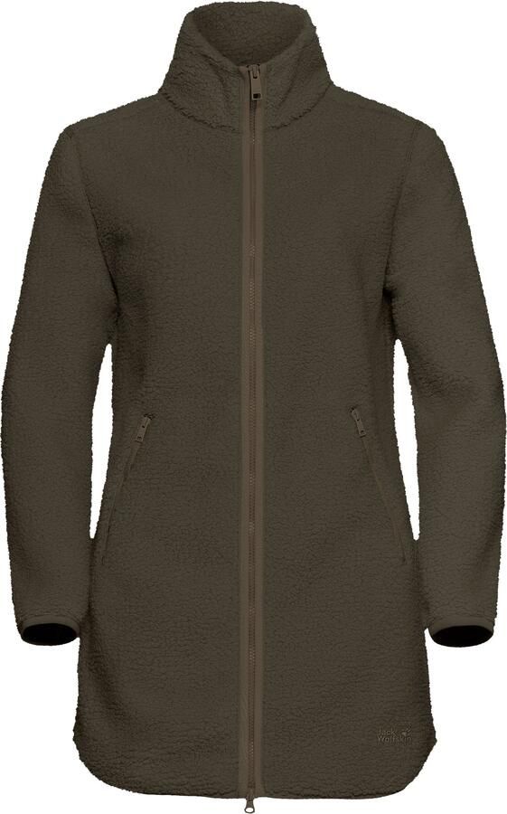Jack Wolfskin High Curl Coat Women Fleece jas Dames XXL obsidian moss obsidian moss