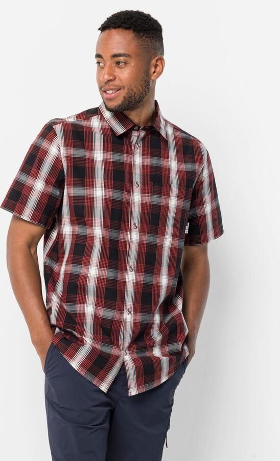 Jack Wolfskin Hot Chili Shirt Men Wandeloverhemd met korte mouwen Heren XXL rood barn red 41 - Foto 4