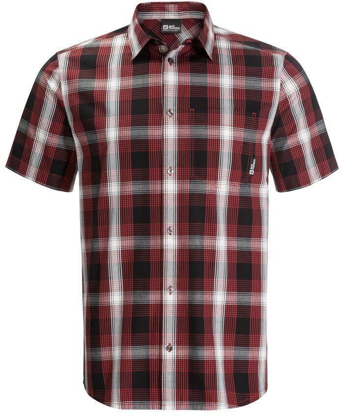 Jack Wolfskin Hot Chili Shirt Men Wandeloverhemd met korte mouwen Heren XXL rood barn red 41
