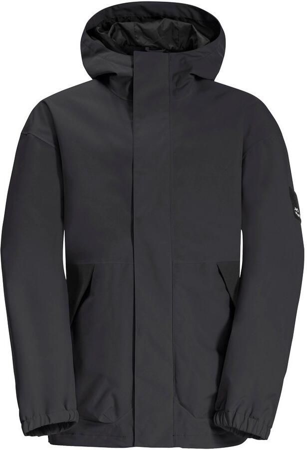 Jack Wolfskin Teen 2L Jacket Youth Regenjack tieners 128 granite black granite black - Foto 3