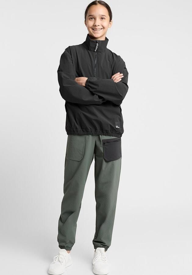 Jack Wolfskin Teen Halfzip Youth Softshelljack tieners 128 granite black granite black - Foto 3