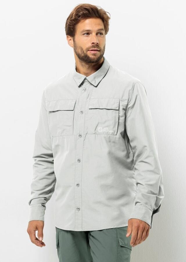 Jack Wolfskin Barrier LS Shirt Men Overhemd met bescherming tegen muggen en zon Heren XXXL cool grey Cool Grey - Foto 6