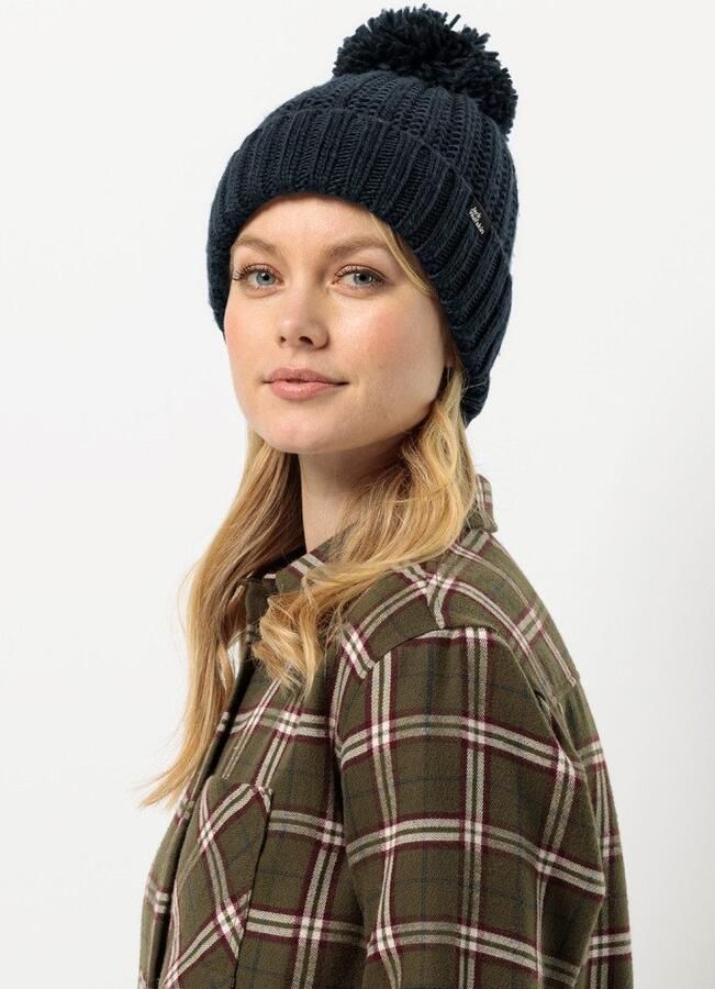 Jack Wolfskin Highloft Knit Beanie Women Tricotmuts Dames M blue night blue - Foto 3