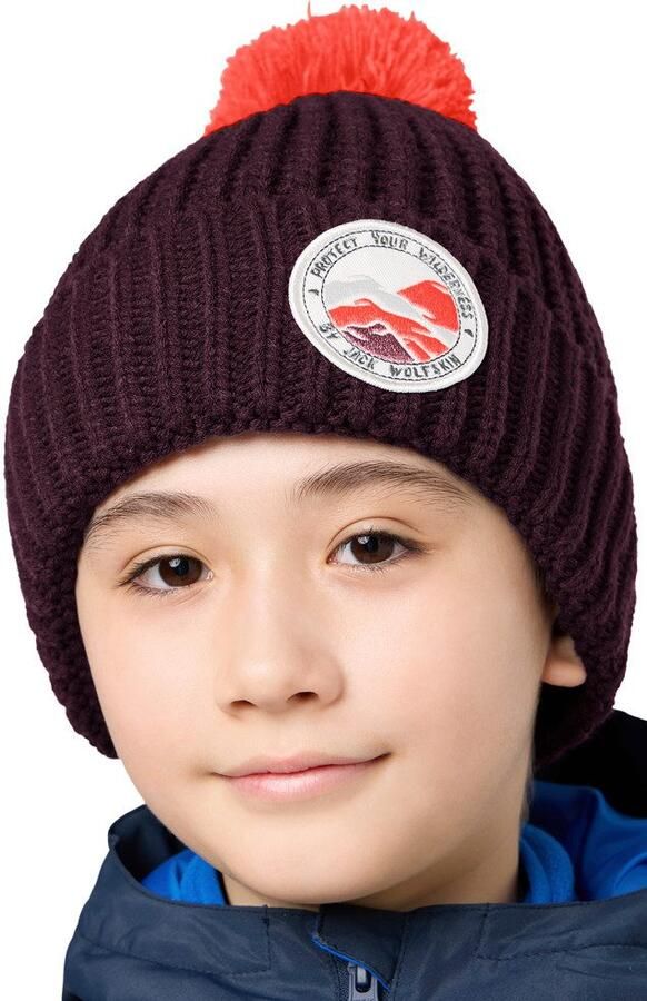 Jack Wolfskin Pompom Badge Beanie Kids Wintermuts Kinderen M amaranth - Foto 8