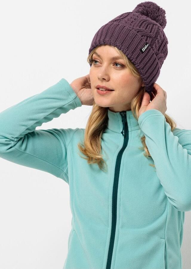 Jack Wolfskin Pompom Beanie Winddichte gebreide muts One Size midnight plum midnight plum - Foto 2