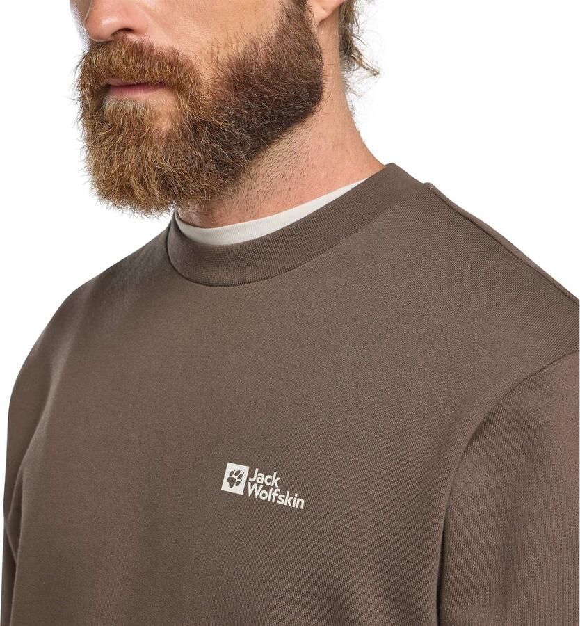Jack Wolfskin Essential Crewneck Men Trui van biologisch katoen heren XXXL cold coffee cold coffee - Foto 2