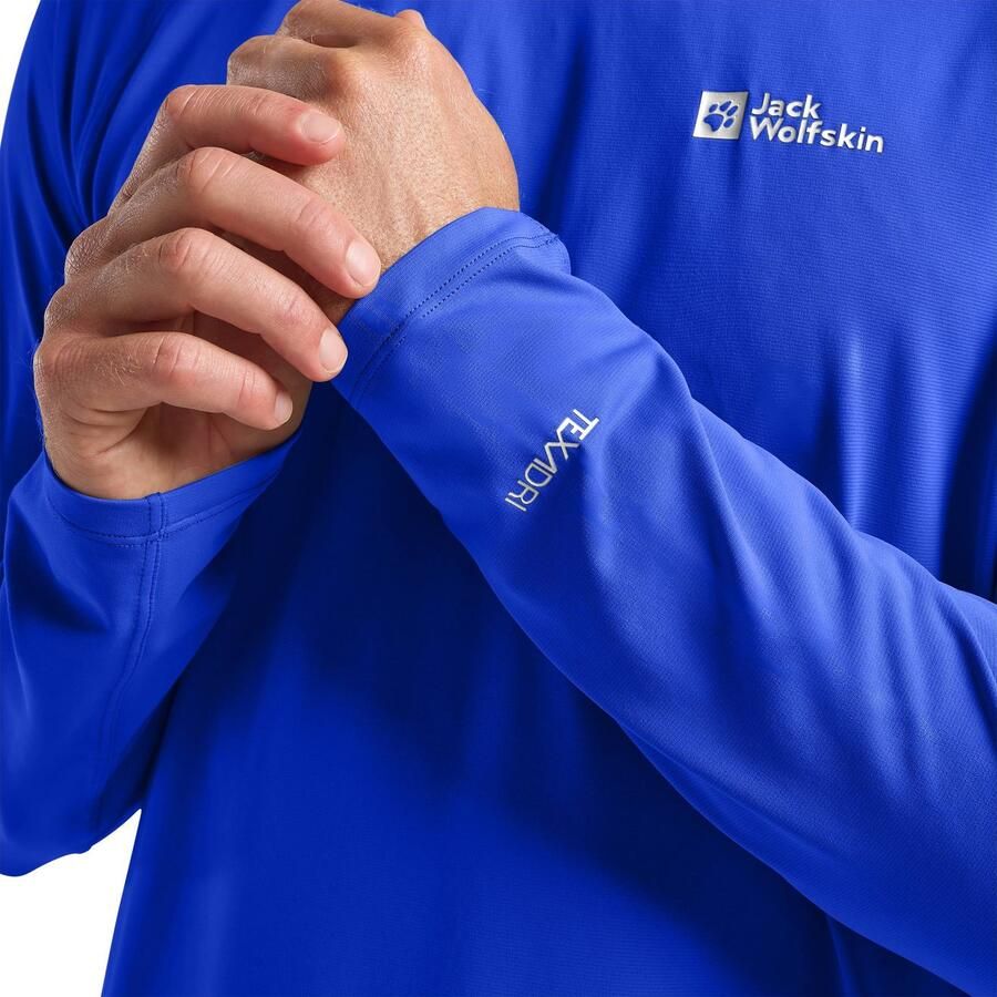 Jack Wolfskin Prelight Swift LS Men Functioneel shirt met lange mouwen en zonnebescherming heren XL blue vibrant blue