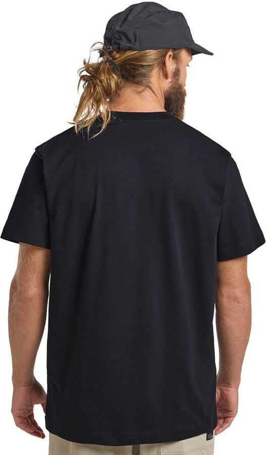 Jack Wolfskin Brand T-Shirt Men T-shirt van biologisch katoen Heren XXXL wood dark navy WOOD dark navy - Foto 5