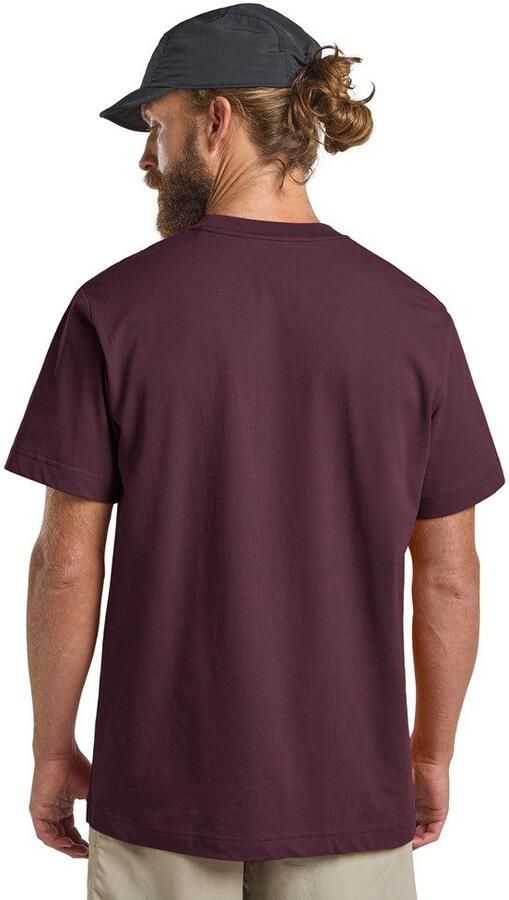 Jack Wolfskin Brand T-Shirt Men T-shirt van biologisch katoen Heren XXXL wood amaranth WOOD Amaranth - Foto 4