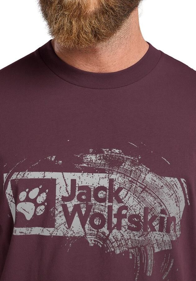 Jack Wolfskin Brand T-Shirt Men T-shirt van biologisch katoen Heren XXXL wood amaranth WOOD Amaranth - Foto 3