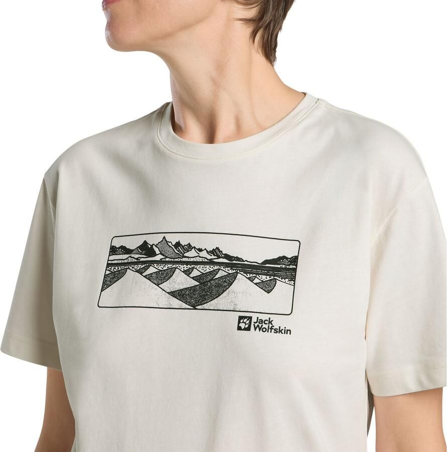 Jack Wolfskin Cordillera T-Shirt Women T-shirt van biologisch katoen XXL mountain cotton white MOUNTAIN cotton white