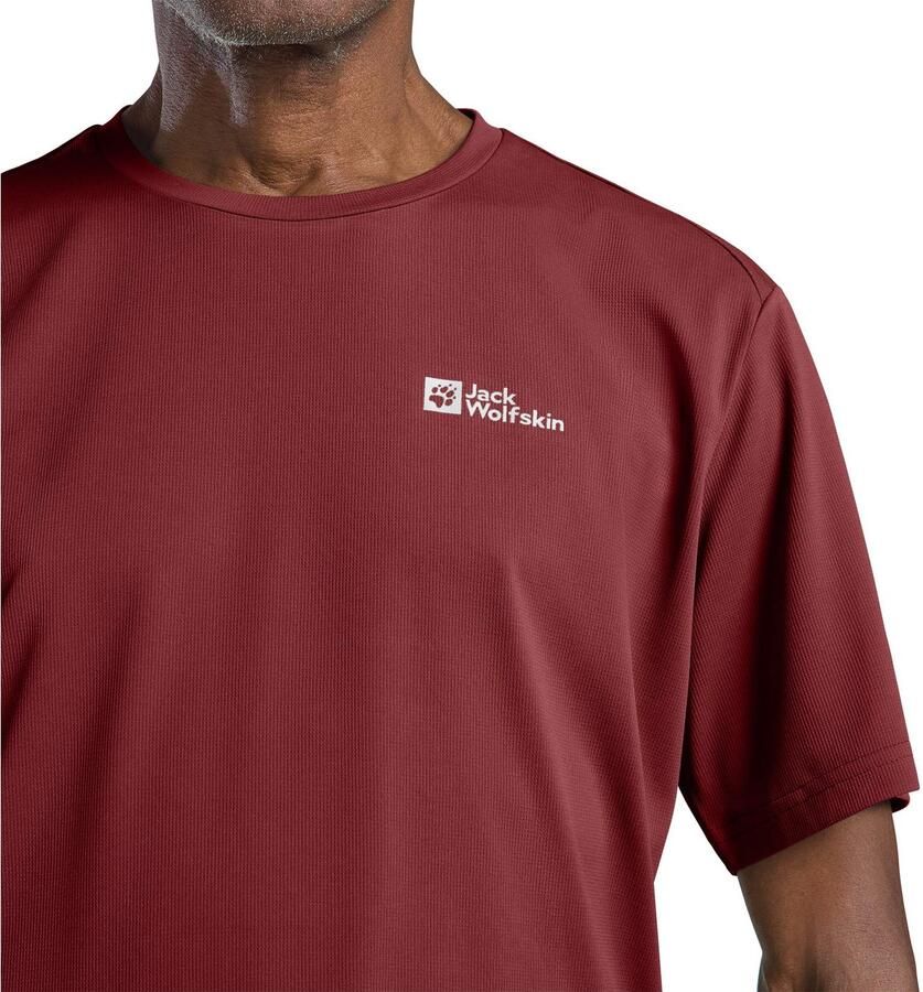 Jack Wolfskin Delgami S|S Men Functioneel shirt Heren 2XL deep ruby Deep Ruby