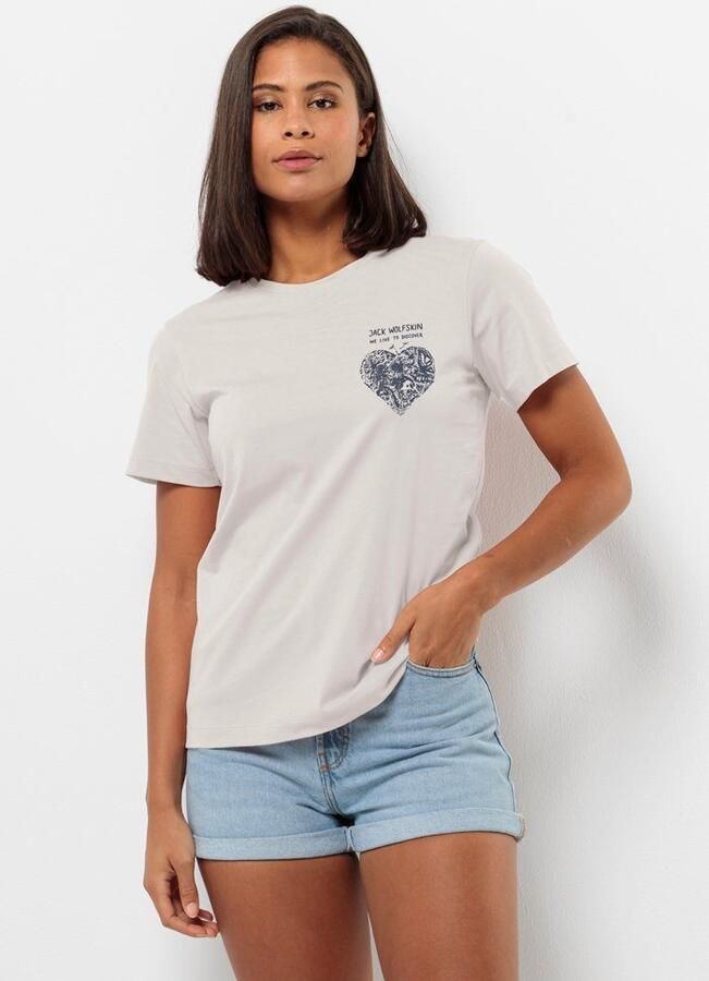 Jack Wolfskin Discover Heart T-Shirt Women T-shirt van biologisch katoen Dames XXL sea shell Sea Shell - Foto 4