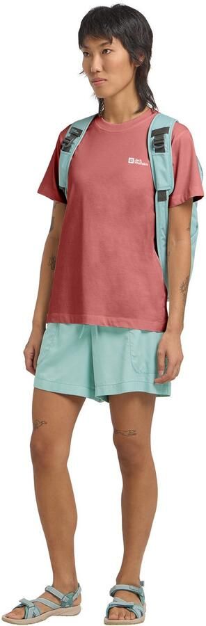 Jack Wolfskin Essential T-Shirt Women T-shirt van biologisch katoen Dames XXL mineral red mineral red