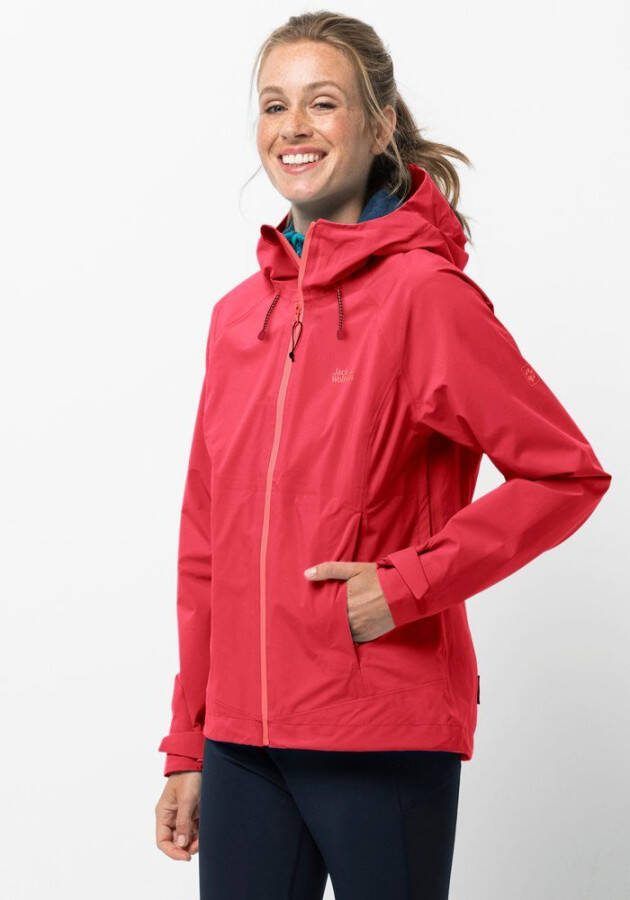 Jack Wolfskin Highest Peak Jacket Women Regenjack Dames S tulip red tulip red