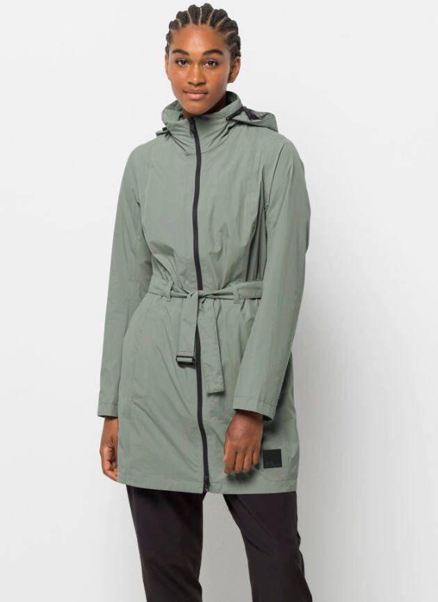 Jack Wolfskin Norden Port Coat Women Regenjas Dames XXL bruin mint leaf