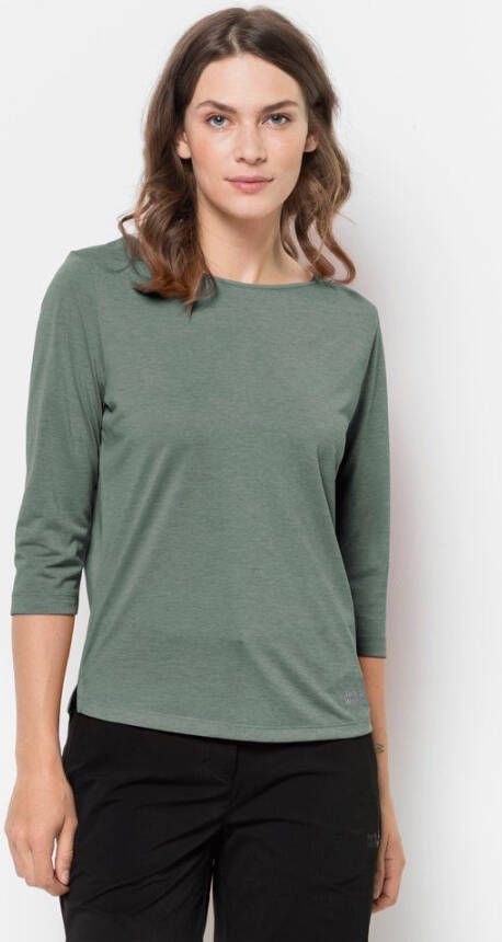 Jack Wolfskin Packs & GO 3 4 T-Shirt Women Functioneel shirt met halve mouwen Dames XS hedge green hedge green
