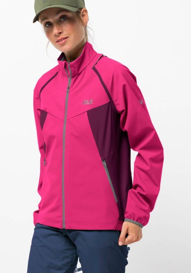Jack Wolfskin Tandem Softshell Women fietsjack dames XL purper pink anemone