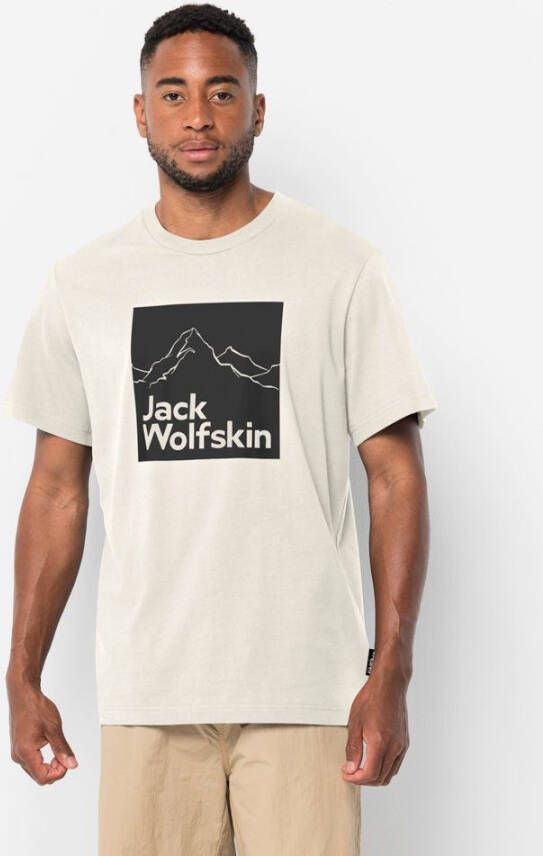 Jack Wolfskin Brand T-Shirt Men Heren T-shirt van biologisch katoen XXL geel egret