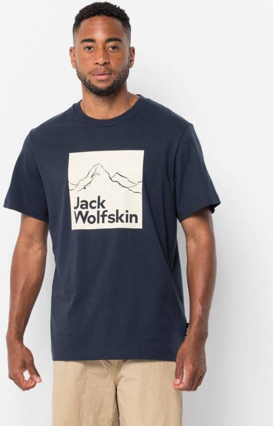 Jack Wolfskin Brand T-Shirt Men Heren T-shirt van biologisch katoen XL blue night blue
