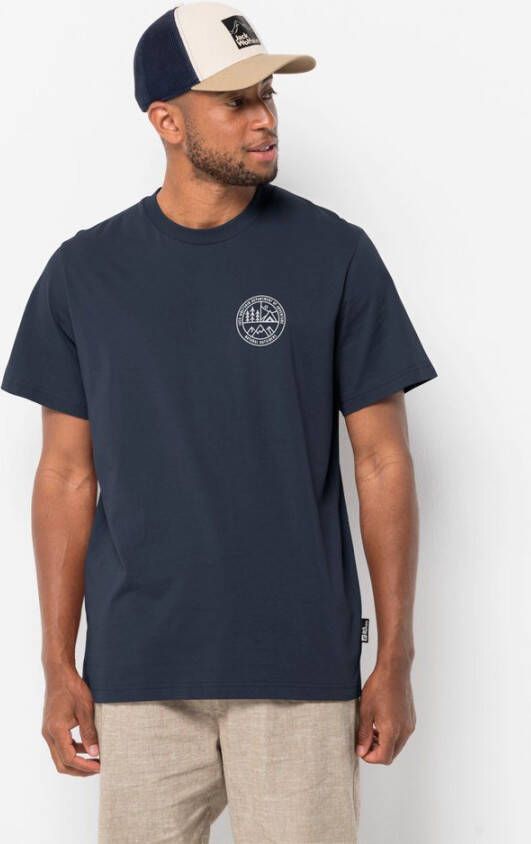 Jack Wolfskin Campfire T-Shirt Men Heren T-shirt van biologisch katoen S blue night blue