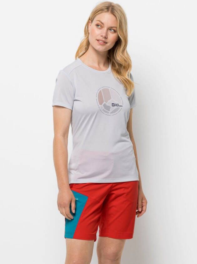 Jack Wolfskin Crosstrail Graphic T-Shirt Women Functioneel shirt Dames XS wit white cloud