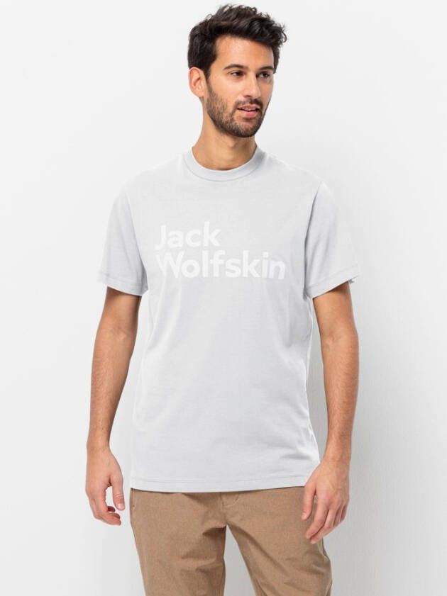 Jack Wolfskin Essential Logo T-Shirt Men T-shirt van biologisch katoen Heren L white