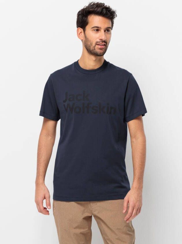 Jack Wolfskin Essential Logo T-Shirt Men T-shirt van biologisch katoen Heren XXL blue night blue