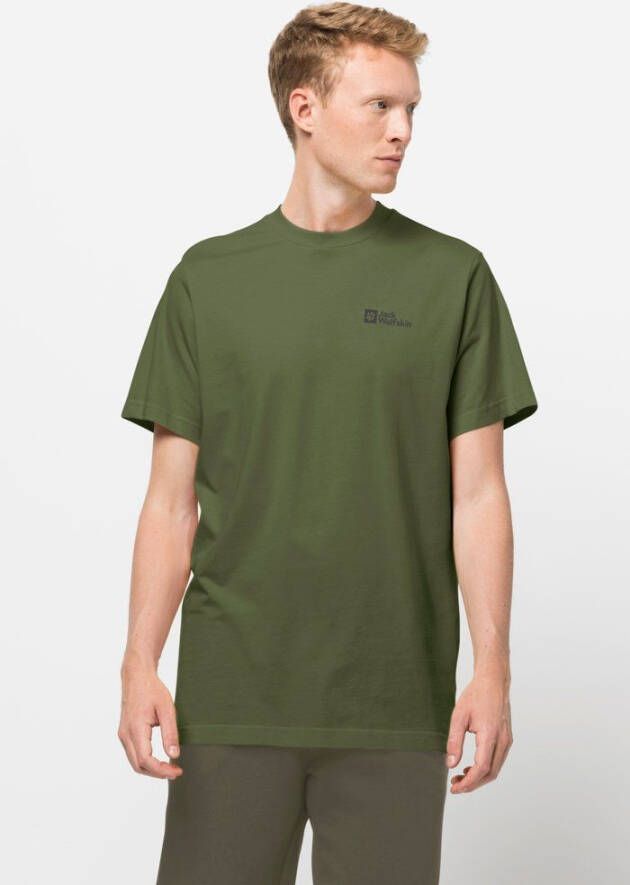 Jack Wolfskin Essential T-Shirt Men Heren T-shirt van biologisch katoen XL greenwood