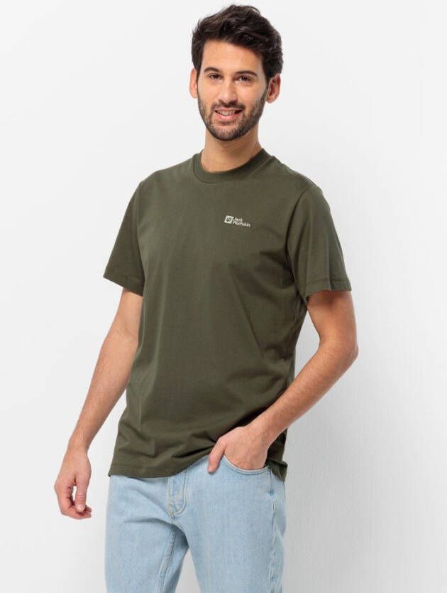 Jack Wolfskin Essential T-Shirt Men Heren T-shirt van biologisch katoen S island moss island moss