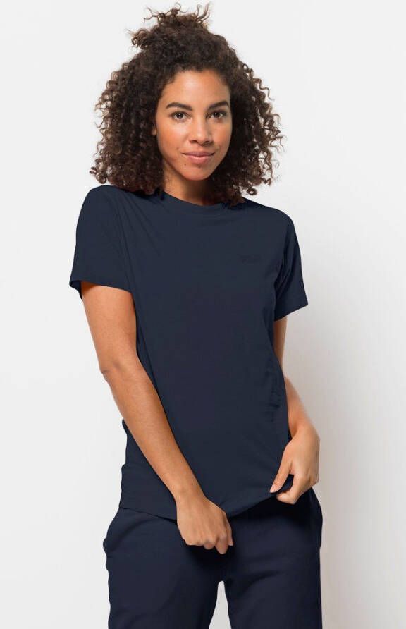 Jack Wolfskin Essential T-Shirt Women Dames T-shirt van biologisch katoen L blue night blue