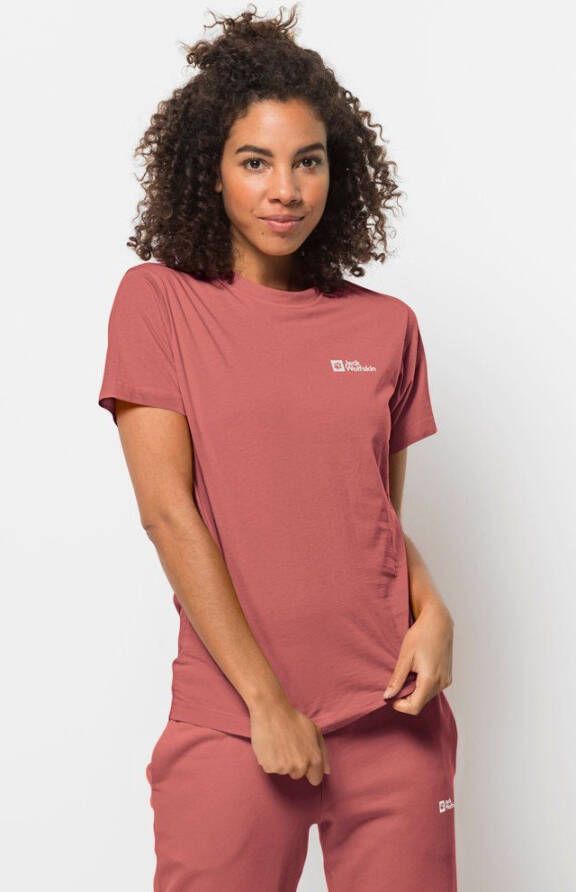 Jack Wolfskin Essential T-Shirt Women Dames T-shirt van biologisch katoen XXL faded rose faded rose