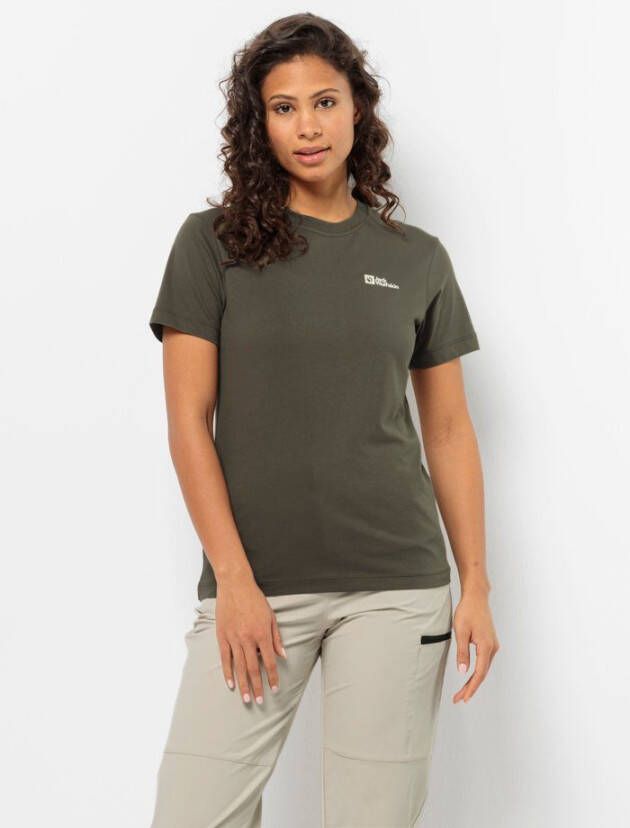 Jack Wolfskin Essential T-Shirt Women T-shirt van biologisch katoen Dames XL island moss island moss